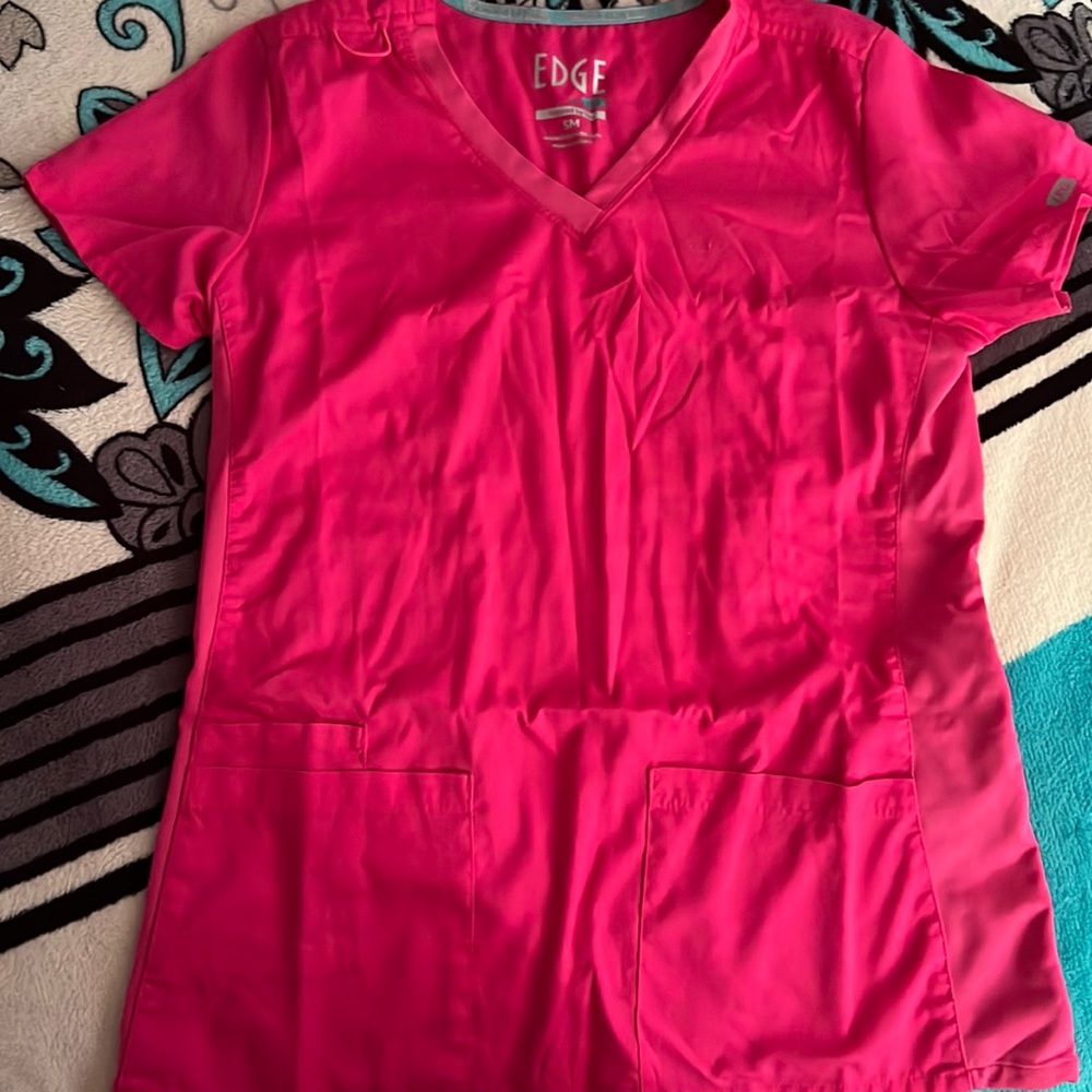 EDGE IRG pink scrub top